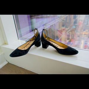 CLASSIC | Black Suede Cube Heels